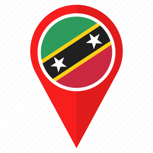 Flag, pin, country, location, nation, navigation, saint kitts and nevis icon - Download on Iconfinder