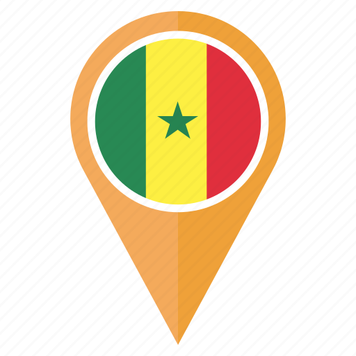 Flag, senegal, pin, country, location, nation, navigation icon - Download on Iconfinder