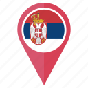 flag, serbia, pin, country, location, nation, navigation