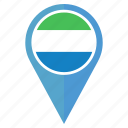 flag, pin, country, location, nation, navigation, sierra leone 