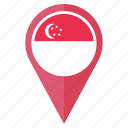 flag, singapore, country, location, national, navigation, pin