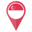flag, singapore, country, location, national, navigation, pin 