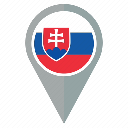 Flag, slovakia, pin, country, location, nation, navigation icon - Download on Iconfinder