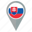 flag, slovakia, pin, country, location, nation, navigation 