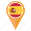 flag, spain, country, location, nation, navigation, pin 