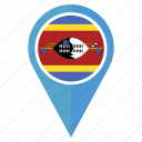 flag, swaziland, pin, country, location, nation, navigation