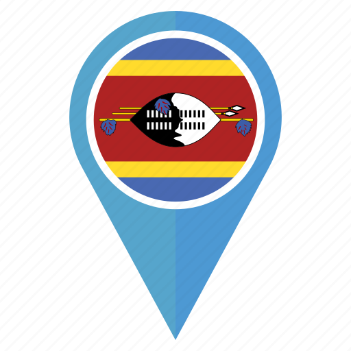 Flag, swaziland, pin, country, location, nation, navigation icon - Download on Iconfinder