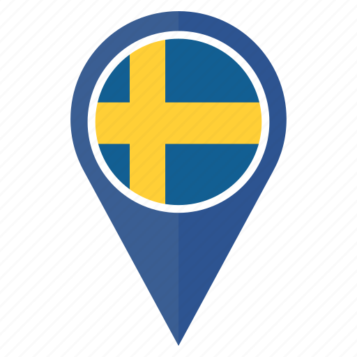 Flag, sweden, pin, country, direction, location, navigation icon - Download on Iconfinder