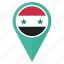 flag, syria, country, location, map, navigation, pin 