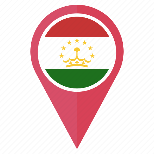 Flag, tajikistan, country, location, nation, navigation, pin icon - Download on Iconfinder