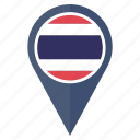 flag, thailand, country, location, nation, navigation, pin