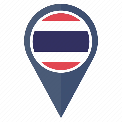 Flag, thailand, country, location, nation, navigation, pin icon - Download on Iconfinder