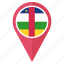 flag, pin, nation, navigation, the central african republic, country, location 