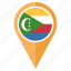 comoros, flag, the, country, location, national, pin 