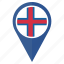 flag, pin, country, nation, navigation, the faroe islands 