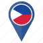 flag, philippinesa, the, pin, country, location, navigation 