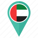 flag, country, location, nation, pin, the united arab emirates