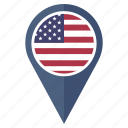 flag, country, location, navigation, pin, the united states