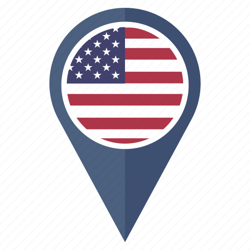 Country Flag Location Navigation Pin The United States Icon