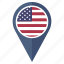 flag, country, location, navigation, pin, the united states 
