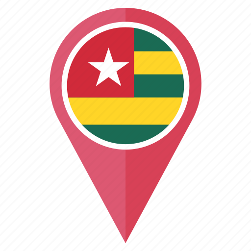 Flag, togo, pin, country, location, nation, navigation icon - Download on Iconfinder