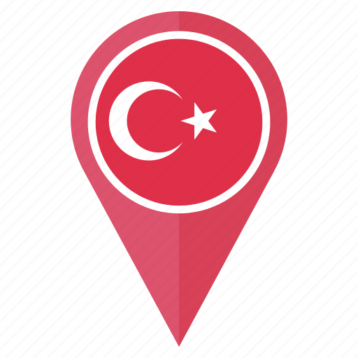Flag, turkey, country, nation, national, navigation, pin icon - Download on Iconfinder