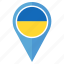 flag, ukraine, country, location, map, navigation, pin 