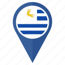 flag, uruguay, pin, country, location, nation, navigation