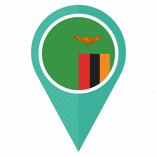 Flag, zambia, location, map, navigation, pin, country icon - Download on Iconfinder