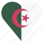 algeria, country, flag, location, nation, navigation, pin 