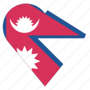 country, flag, location, nation, navigation, nepal, pin
