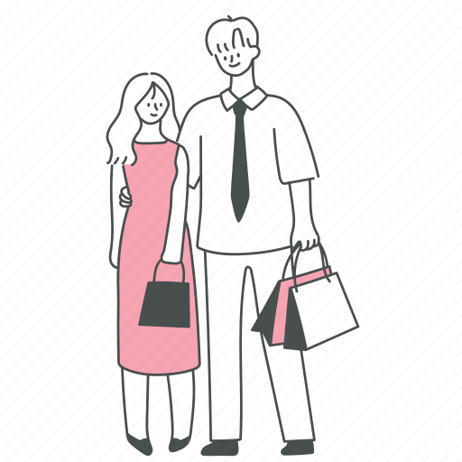 Couple, shopping, boyfriend, girlfriend, dating, holiday, shopping mall icon - Download on Iconfinder