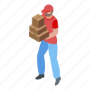 business, car, cartoon, courier, delivery, isometric, parcel
