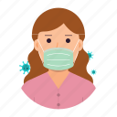 coronavirus, covid19, mask, woman, avatar