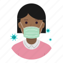 coronavirus, covid19, mask, woman, avatar