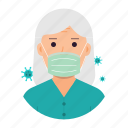 coronavirus, covid19, old, woman, avatar