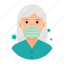 coronavirus, covid19, old, woman, avatar 
