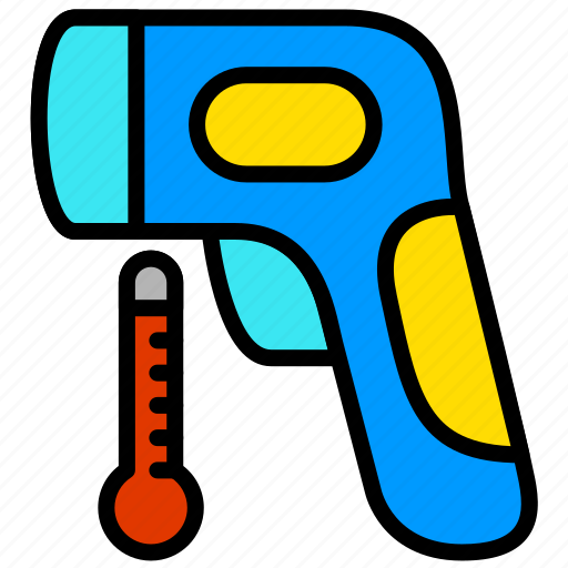 Coronavirus, covid, hermometer, infection, infrared thermometer, medicine, virus icon - Download on Iconfinder