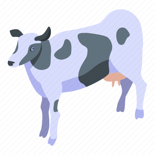 Cartoon, cow, dairy, food, hand, isometric, silhouette icon - Download on Iconfinder