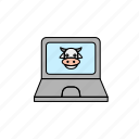 cow, farm animal, animal, milk, farming, cow face, laptop