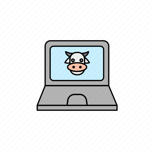 Cow, farm animal, animal, milk, farming, cow face, laptop icon - Download on Iconfinder