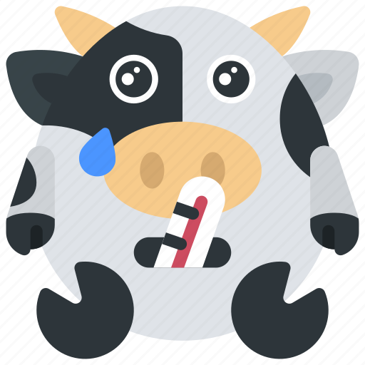 Temperature, emote, emoticon, animal, cute, unwell icon - Download on Iconfinder