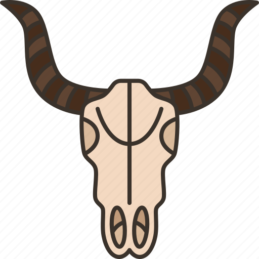 Bull, skull, buffalo, head, retro icon - Download on Iconfinder