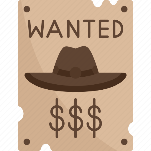 Wanted, poster, criminal, reward, cowboy icon - Download on Iconfinder