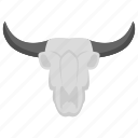 bull head, cow horns, horns