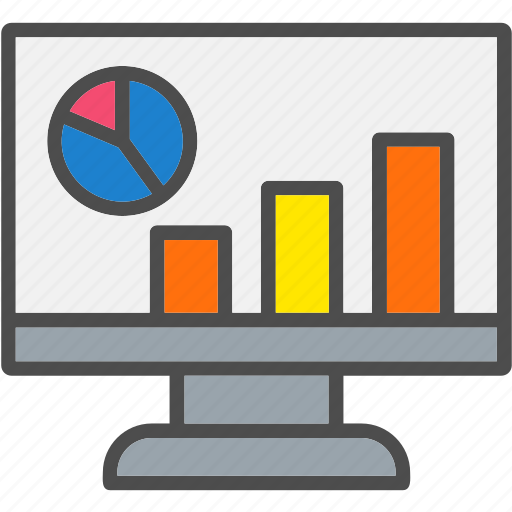 Lcd, monitor, add, analytics, bar, chart, graph icon - Download on Iconfinder