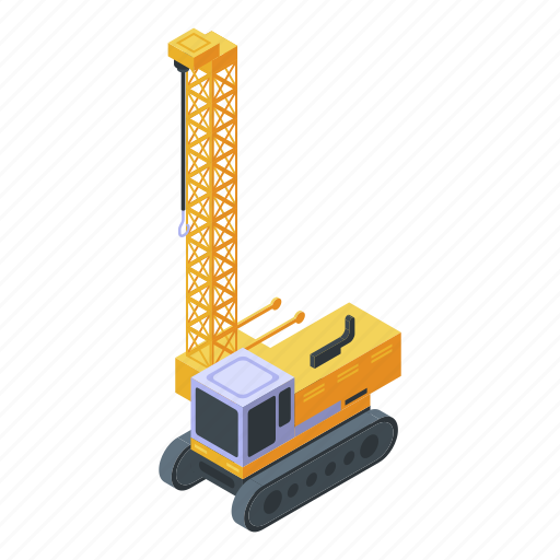 Business, car, cartoon, construction, crane, excavator, isometric icon - Download on Iconfinder