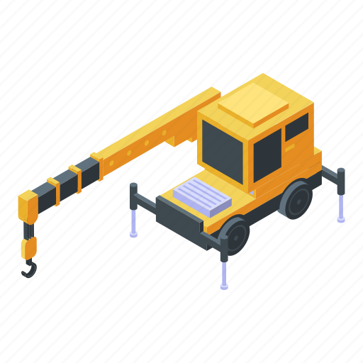 Business, car, cartoon, crane, frame, isometric, truck icon - Download on Iconfinder
