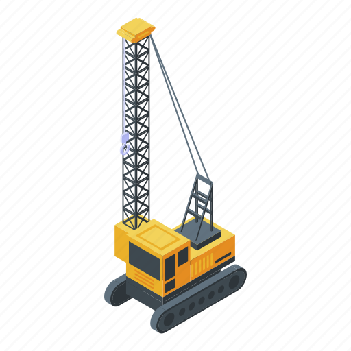 Business, cartoon, crane, excavator, high, isometric, logo icon - Download on Iconfinder