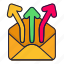 arrow, email, upload, newsletter, up 